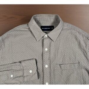 VTG Abercrombie & Fitctch Button Up Men S‎ Cotton Gray Textured Soft Comfort-EUC